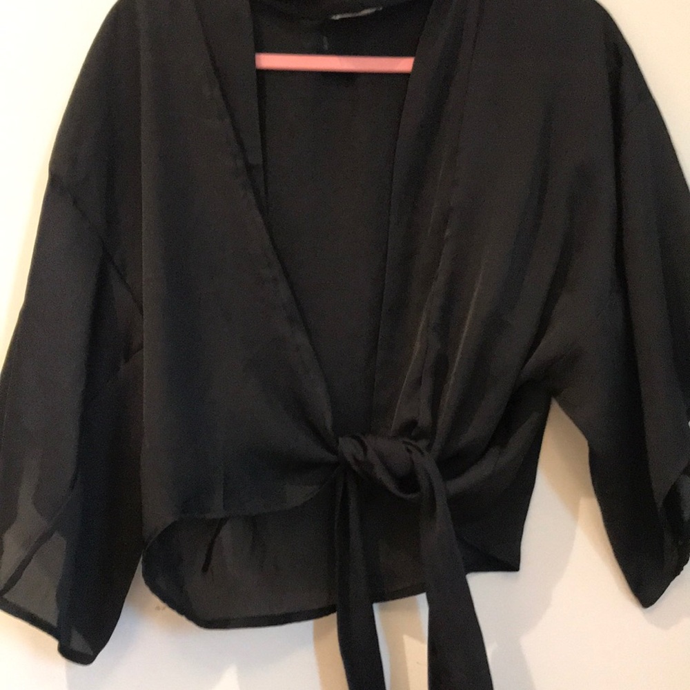 Black silk tie top